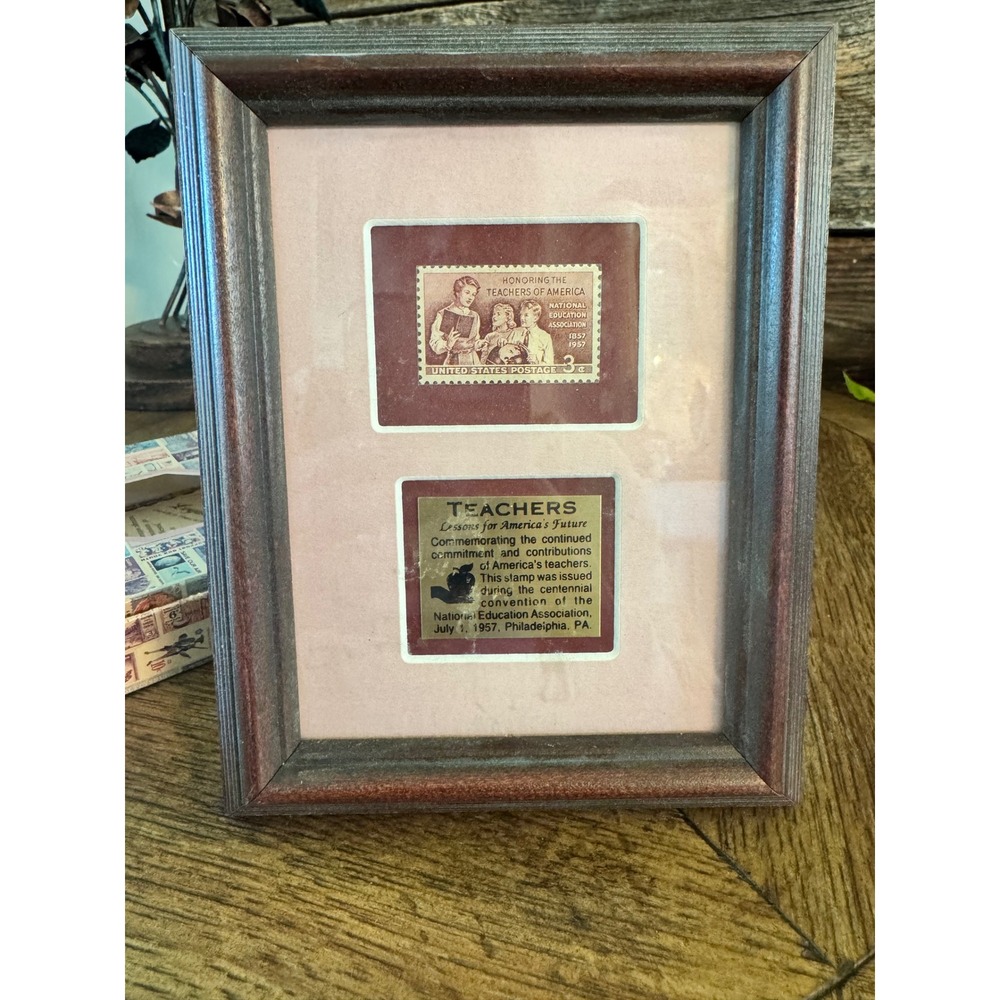 1957 Honoring Teachers of America 3c Stamp Framed Legacies‎ Presentation Edition